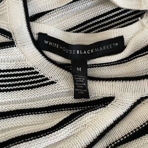 White House Black Market Black and White Crew Neck Sweater